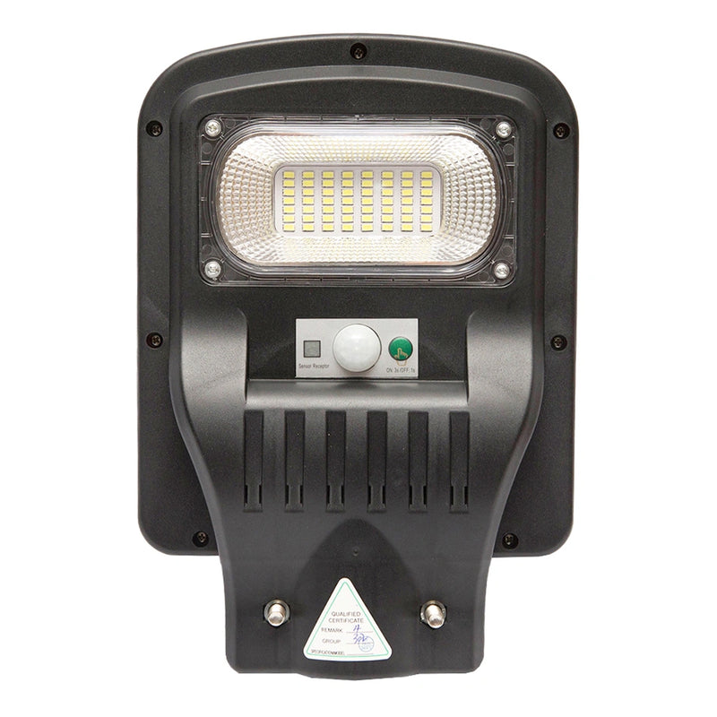 Lampa LED cu prindere pe stalp pentru iluminat stradal cu panou solar, senzor de miscare si telecomanda 50W 6500K