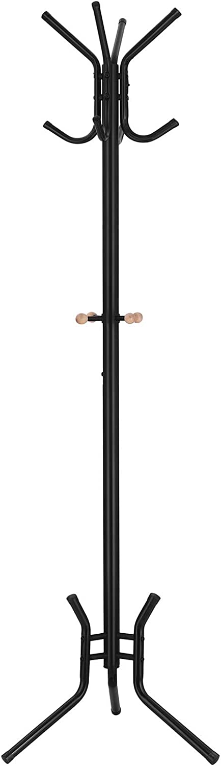 Cuier vertical Songmics din metal cu 12 carlige 176cm, negru