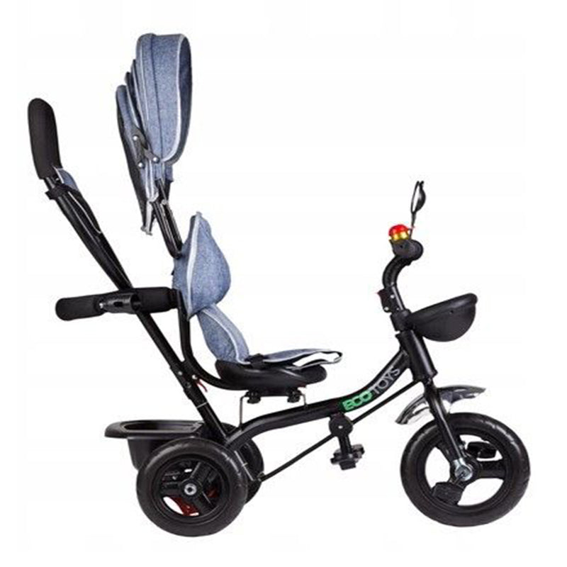 Tricicleta copii ecotoys multifunctionala negru-albastru﻿