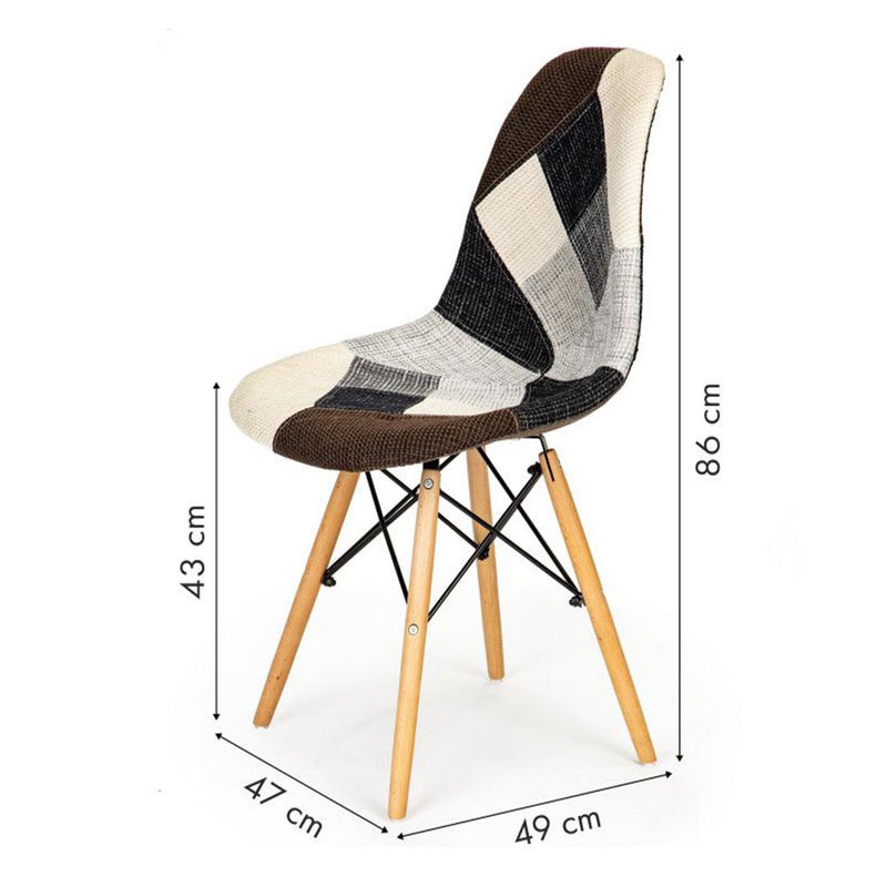 Set 2 scaune tapitate patchwork gri