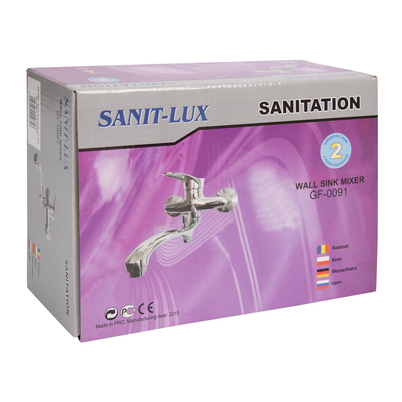 Baterie perete baie cu dus pe mijloc DS-91026 Sanit Lux argintiu cromat