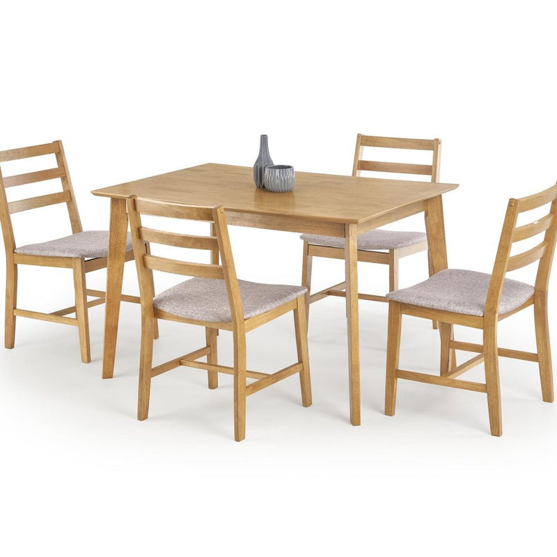 Set masa din lemn cu 4 scaune cordoba oak 120 x 80 x 75 cm