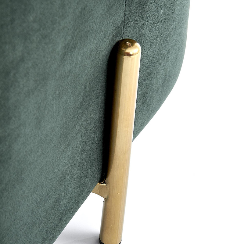 ﻿Taburet corno verde inchis, cu cadru metalic gold auriu, 42 cm