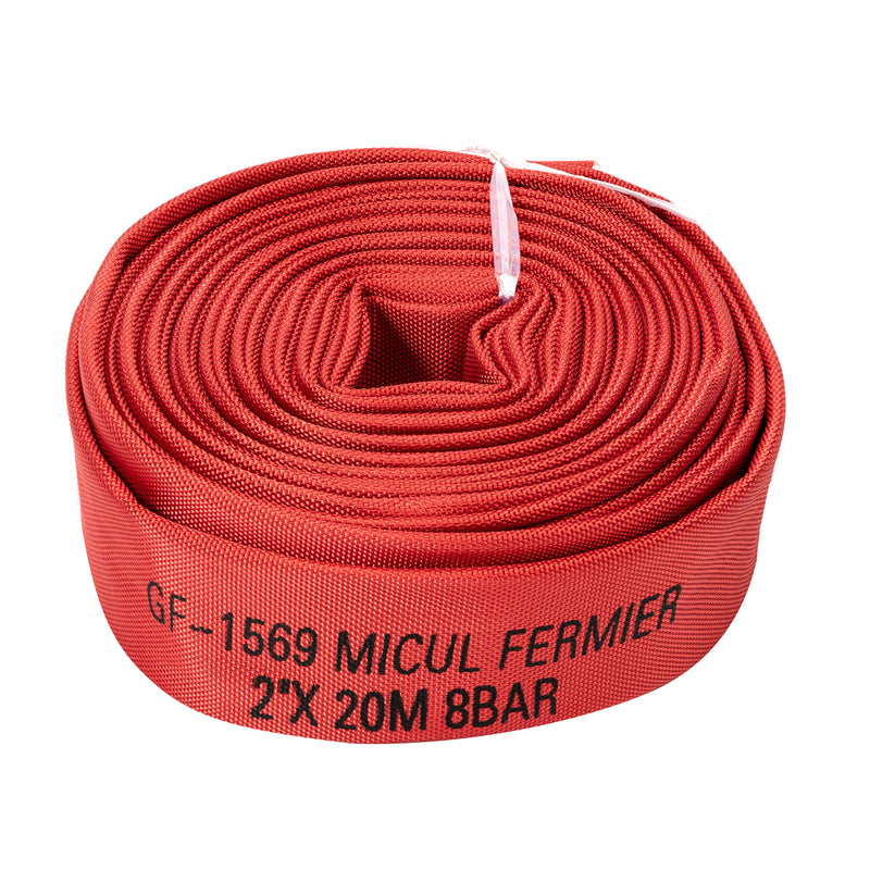 Furtun pompier 2 inch 20m 8bar fara capete ROSU