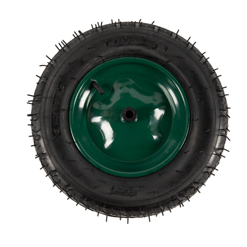 Roata pentru roaba 350-8 verde pentru ax mic cu camera 