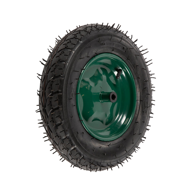 Roata pentru roaba 350-8 verde pentru ax mic cu camera 