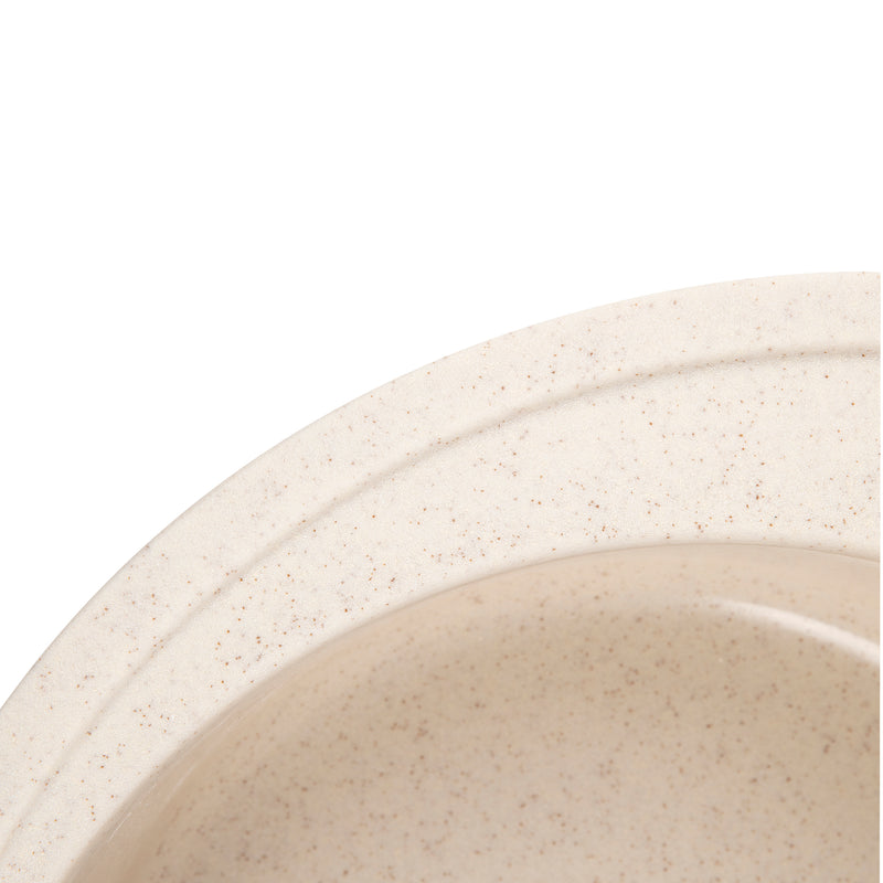 Chiuveta rotunda de bucatarie Ecostone 500x500mm, material compozit, bej