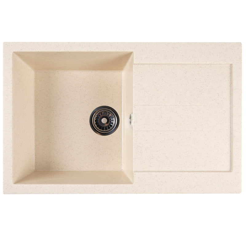 Chiuveta dreptunghiulara de bucatarie picurator Ecostone 770x495mm, material compozit, bej