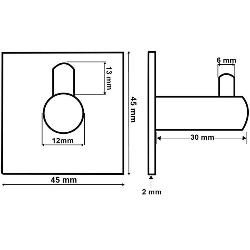 Set 4 supoarte de perete pentru prosoape Kotos 0.2 x 4.5 x 4.5 gri