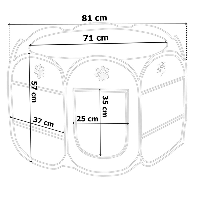 Tarc interior pentru animale XL 81 x 57 gri