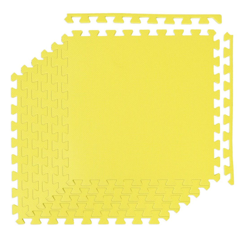 Set de 4 saltele puzzle pentru exercitii 118.5 x 118.5 galben
