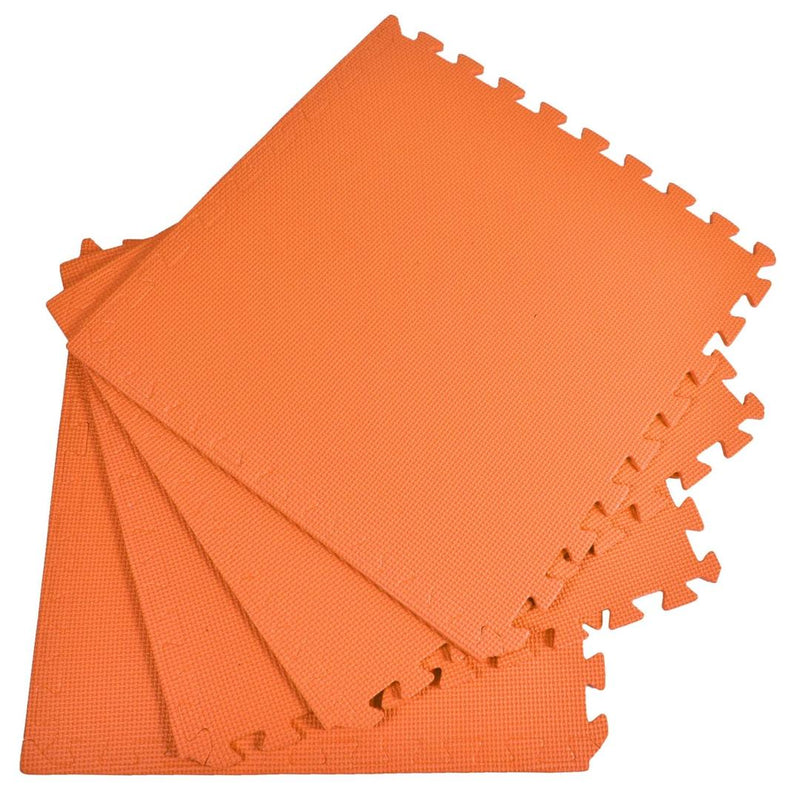 Set de 4 saltele puzzle pentru exercitii 118.5 x 118.5 portocaliu