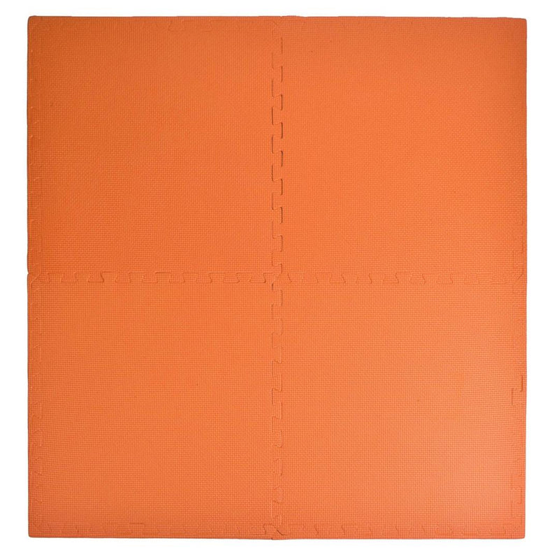Set de 4 saltele puzzle pentru exercitii 118.5 x 118.5 portocaliu