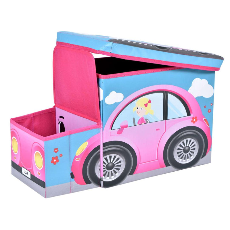 Scaun cutie de depozitare pentru copii 26.5 x 31 x 55 roz