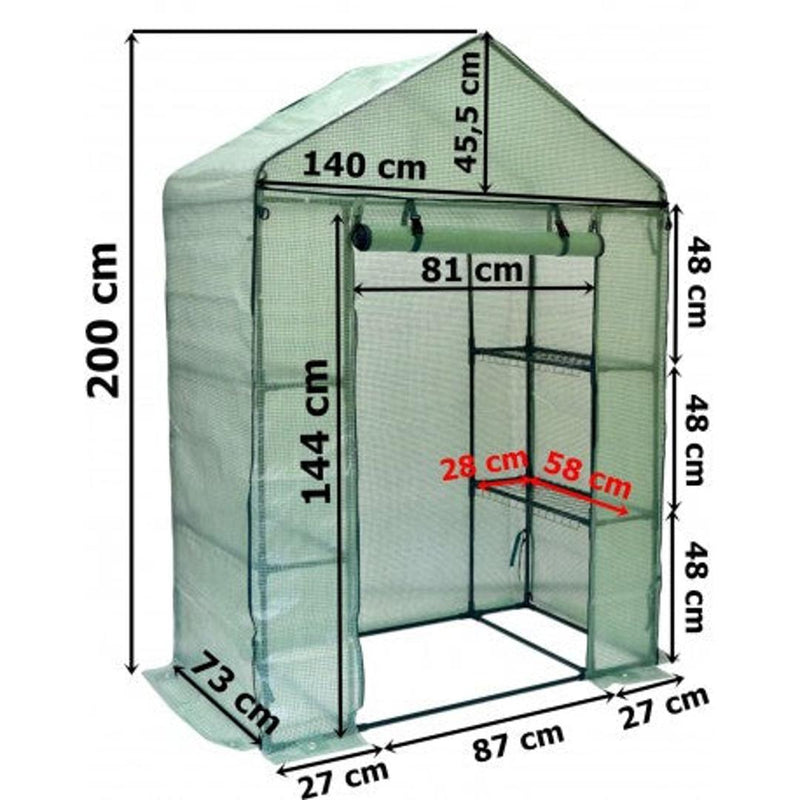 Sera de gradina cu 4 polite 73 x 200 x 140