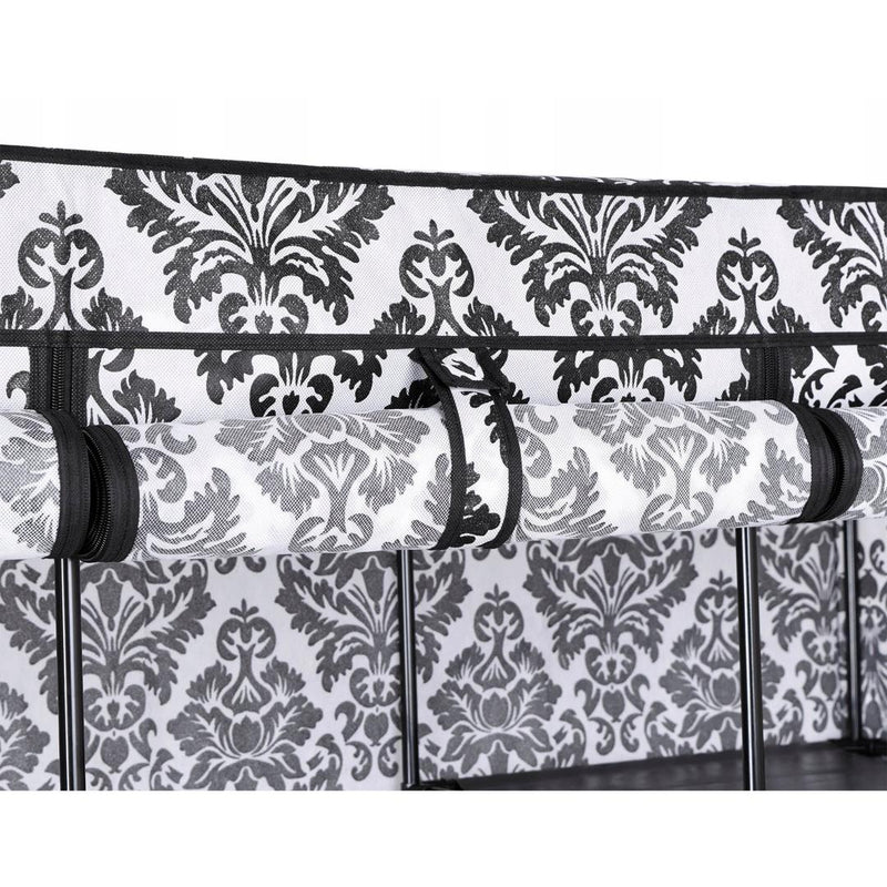Dulap textil cu 10 rafturi Mira Maxi 135 x 175 x 45 negru, alb