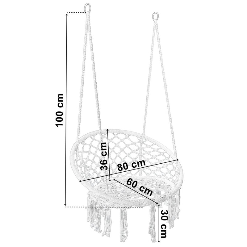 Leagan scaun suspendat Soto 60 x 100 alb