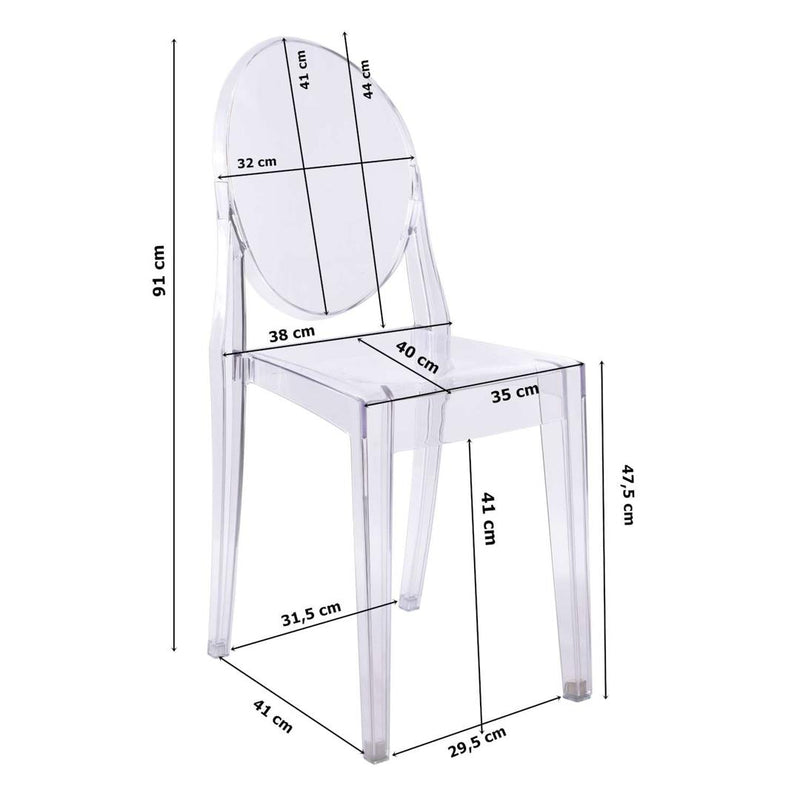 Scaun K-Queen 35 x 91 x 40 transparent