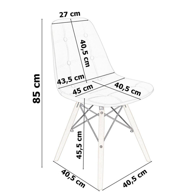 Scaun tapitat K-Lyon 45 x 85 x 40.5 negru