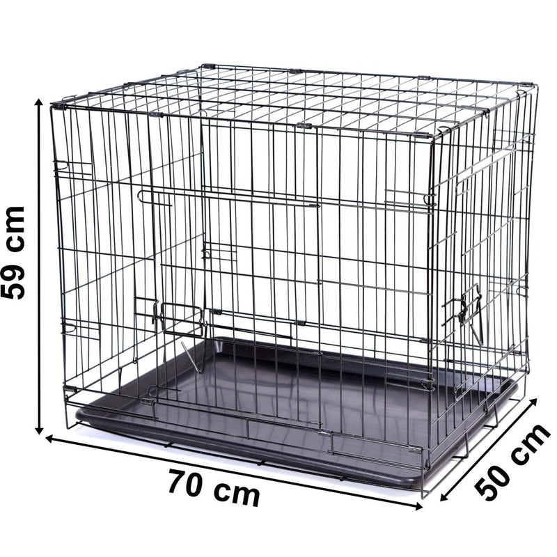 Cusca metalica pentru animale 70 x 59 x 50 negru