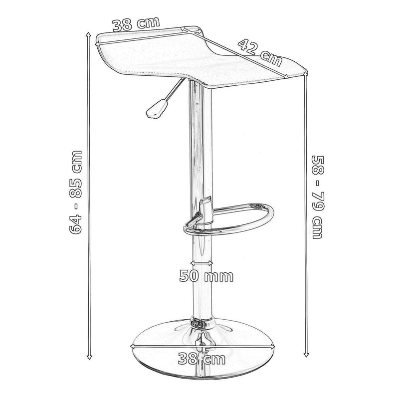 Scaun bar Porti 38 x 64-85 x 42 gri