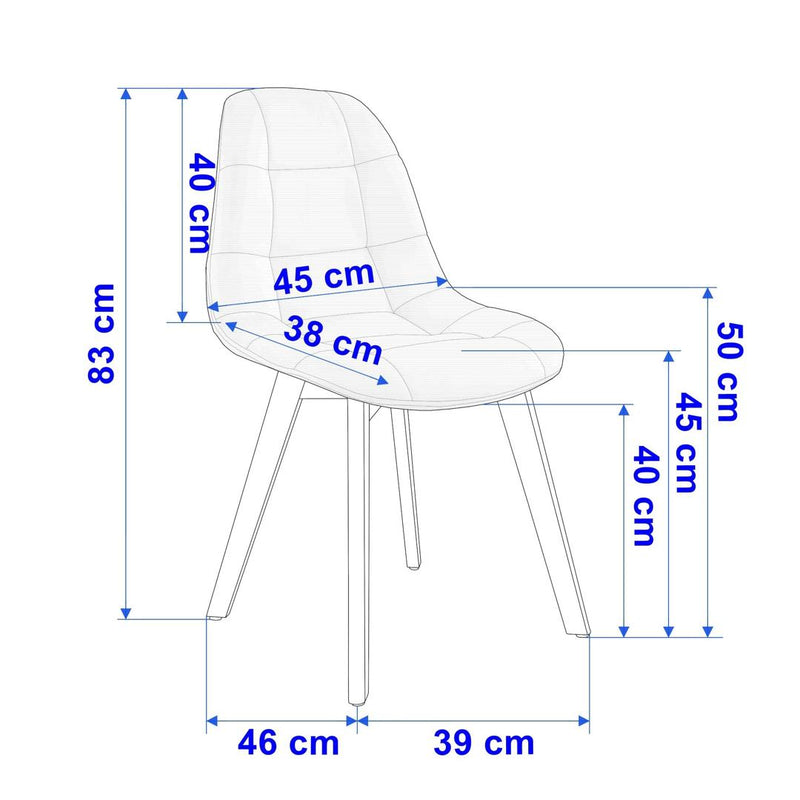 Scaun tapitat Austin 38 x 83 x 45 albastru