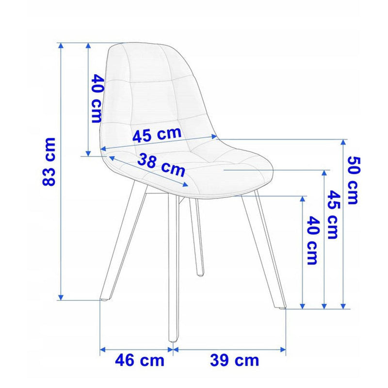 Scaun tapitat Austin 38 x 83 x 45 gri