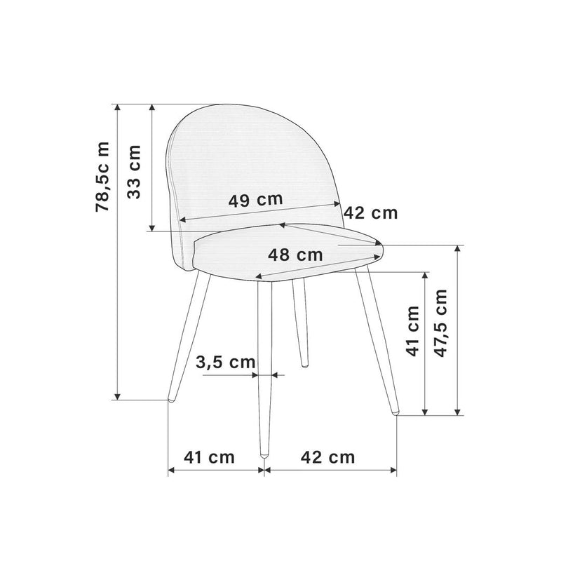 Scaun tapitat K-Soul 42 x 78.5 x 48 gri