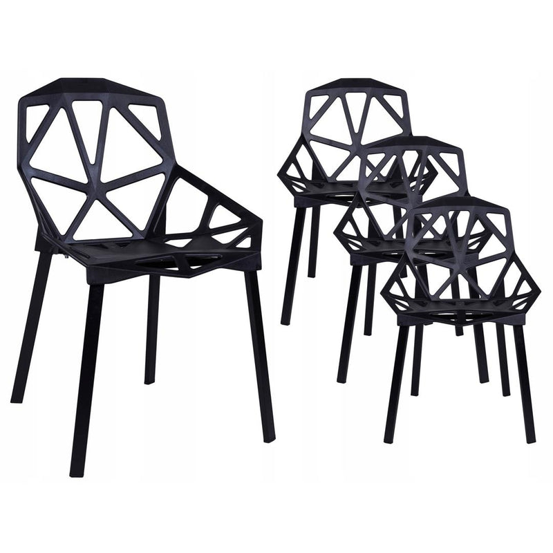 Set de 4 scaune Vector 46 x 82 x 54 negru