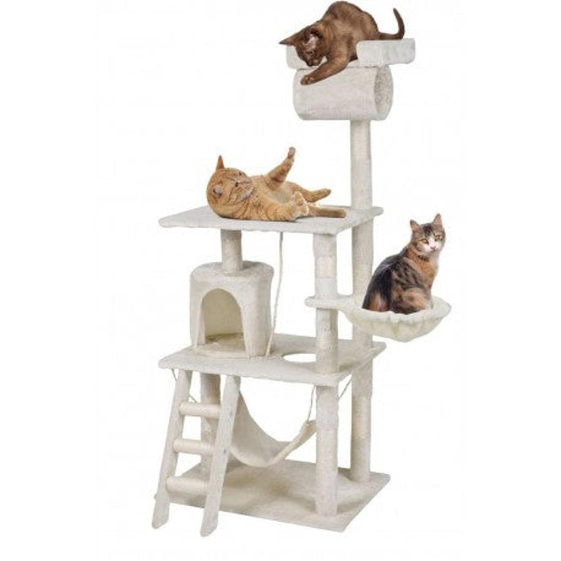 Ansamblu de joaca pentru pisici cu hamac Tasso 140 cm crem