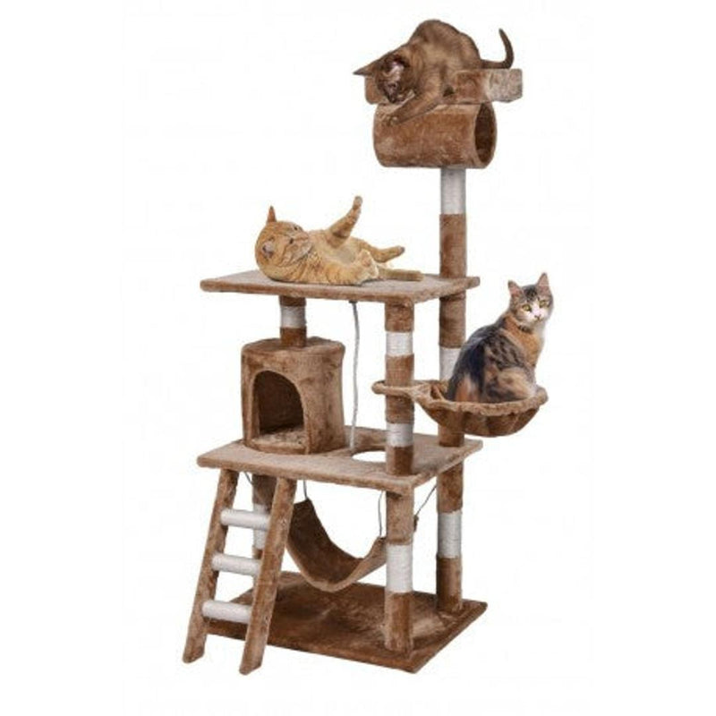Ansamblu de joaca pentru pisici cu hamac Tasso 140 cm maro