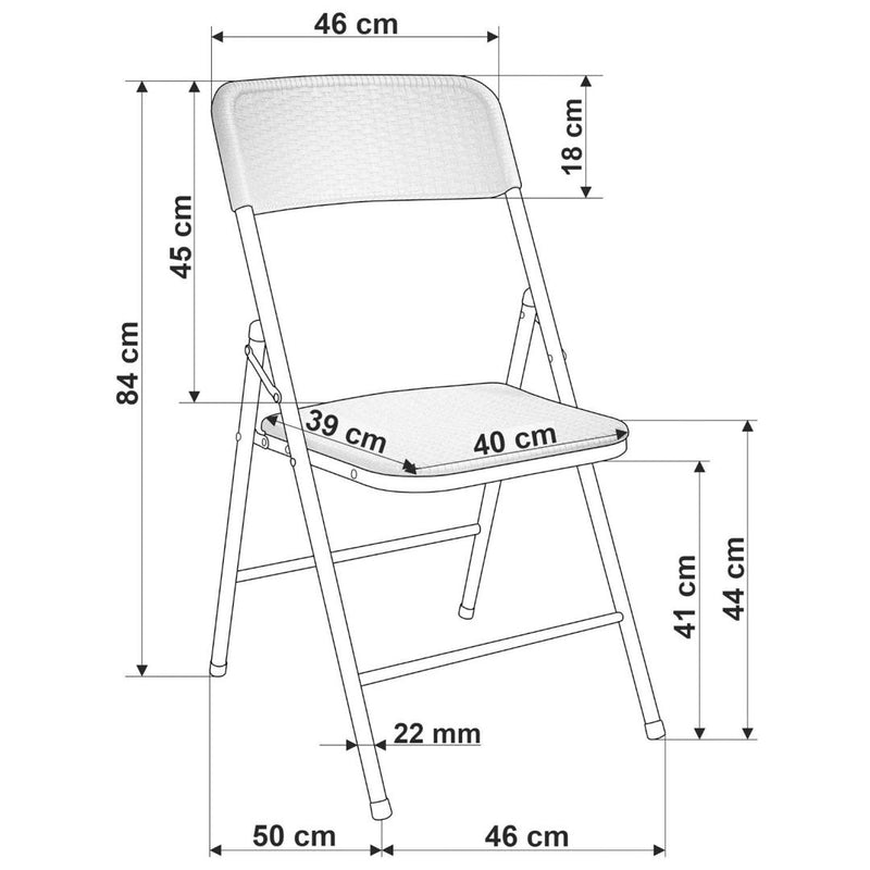 Scaun pliabil Woody 46 x 84 x 52 negru