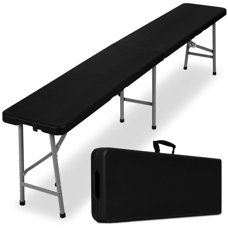 Set mobilia de gradina masa si 2 banci pliabile Feta 74 x 180 negru