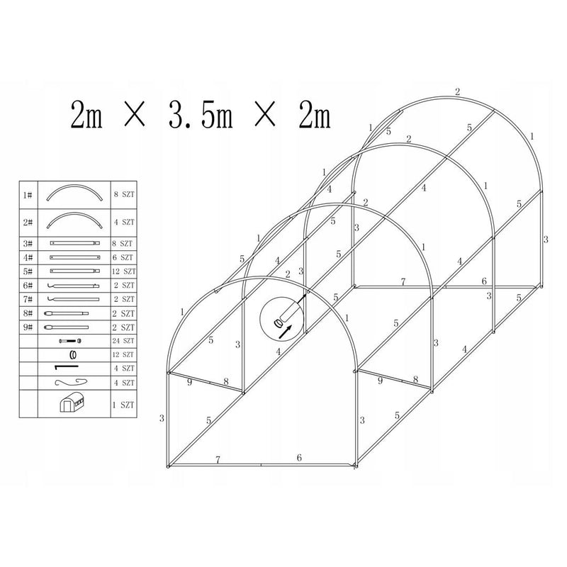 Sera tunel solar 2 x 2 x 3.5