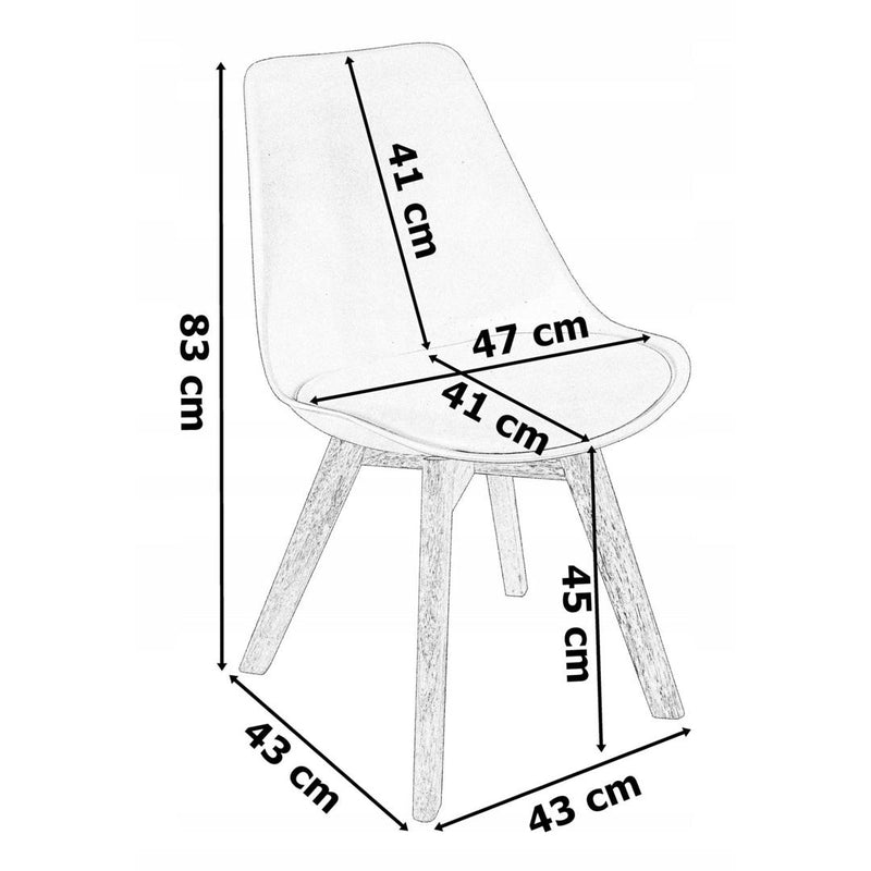 Set de 4 scaune Nantes 41 x 83 x 47 gri