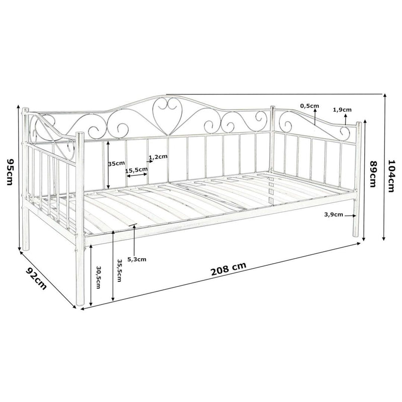 Rama pat Mello 92 x 208 alb