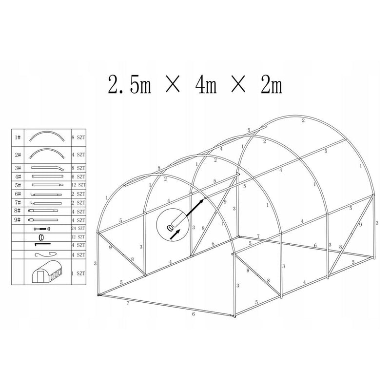 Sera tunel solar 2.5 x 2 x 4