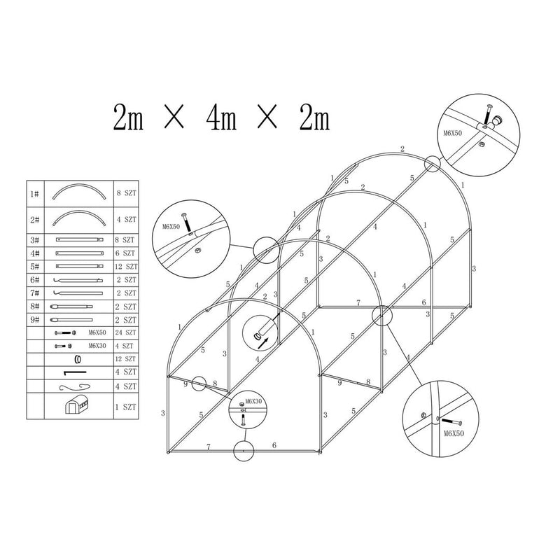 Sera tunel solar Aurea 2 x 2 x 4