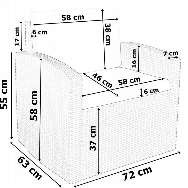 Set de mobilier gradina terasa Siesta 63 x 55 x 188 negru