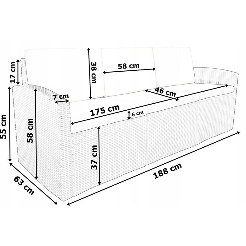 Set de mobilier gradina terasa Siesta 63 x 55 x 188 negru