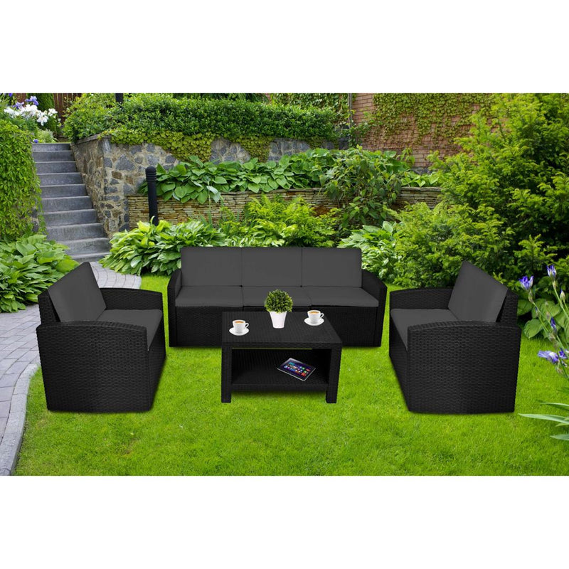 Set de mobilier gradina terasa Siesta 63 x 55 x 188 negru