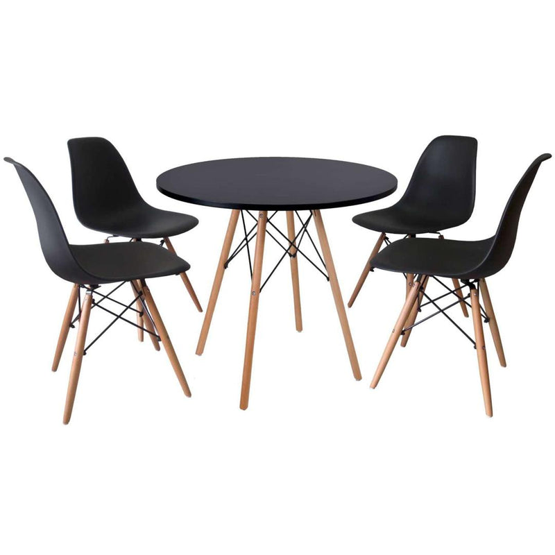 Set masa cu 4 scaune Milano negru