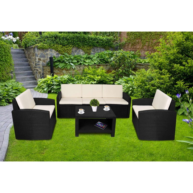 Set de mobilier gradina terasa Siesta 63 x 55 x 188 negru, bej