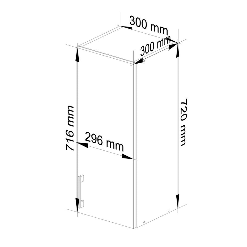 Dulap de bucatarie suspendat Lima cu 1 usa si 2 sertare 30 x 72 x 30.5 cm alb, sonoma