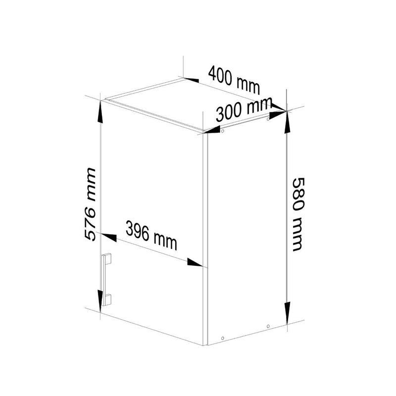 Dulap de bucatarie suspendat Lima cu 1 usa si 2 sertare 40 x 58 x 30.5 cm alb, sonoma