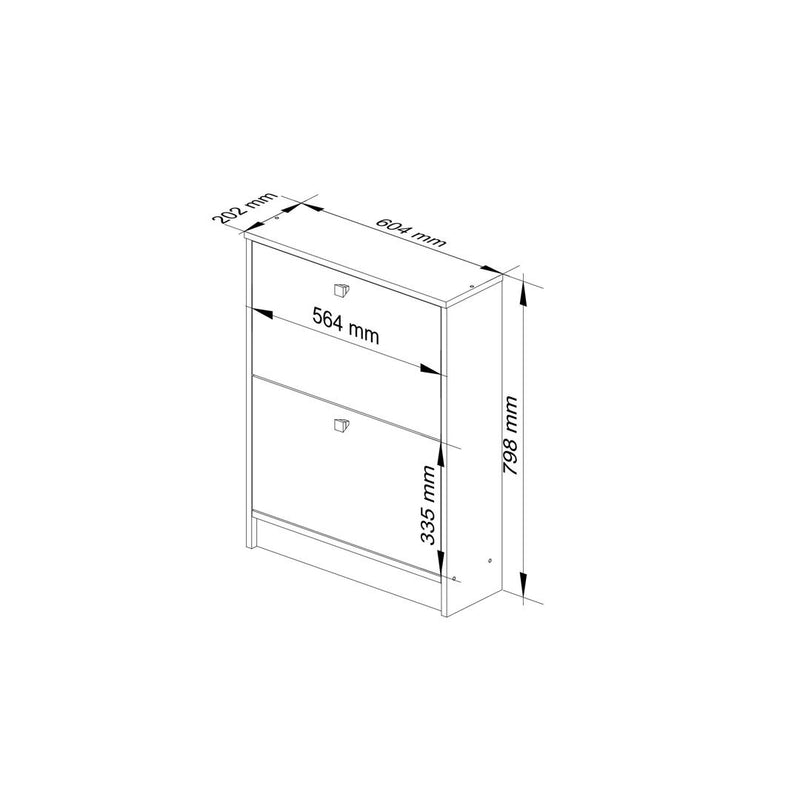 Pantofar 2 sertare 60 x 80 x 20 cm arin