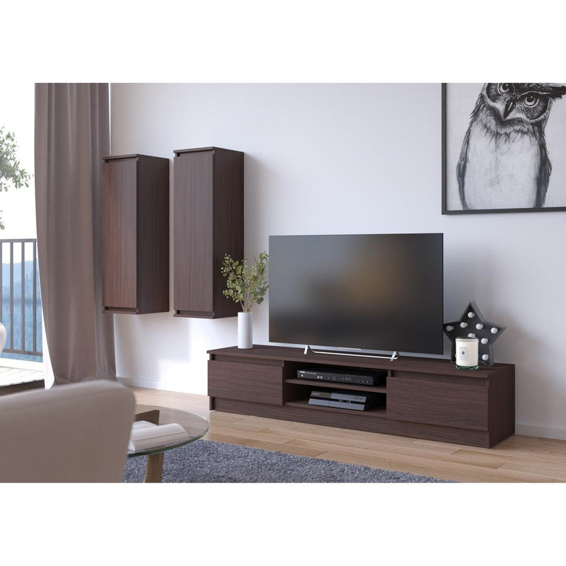 Comoda TV cu 2 usi 2 rafturi 160 x 33 x 40 cm wenge