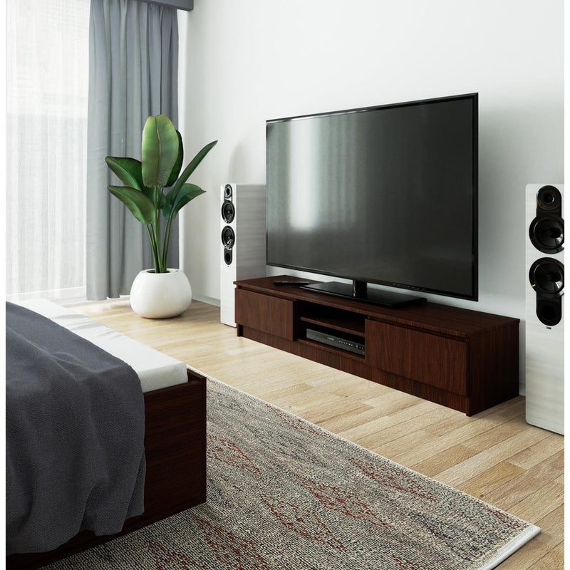 Comoda TV cu 2 usi 2 rafturi 160 x 33 x 40 cm wenge