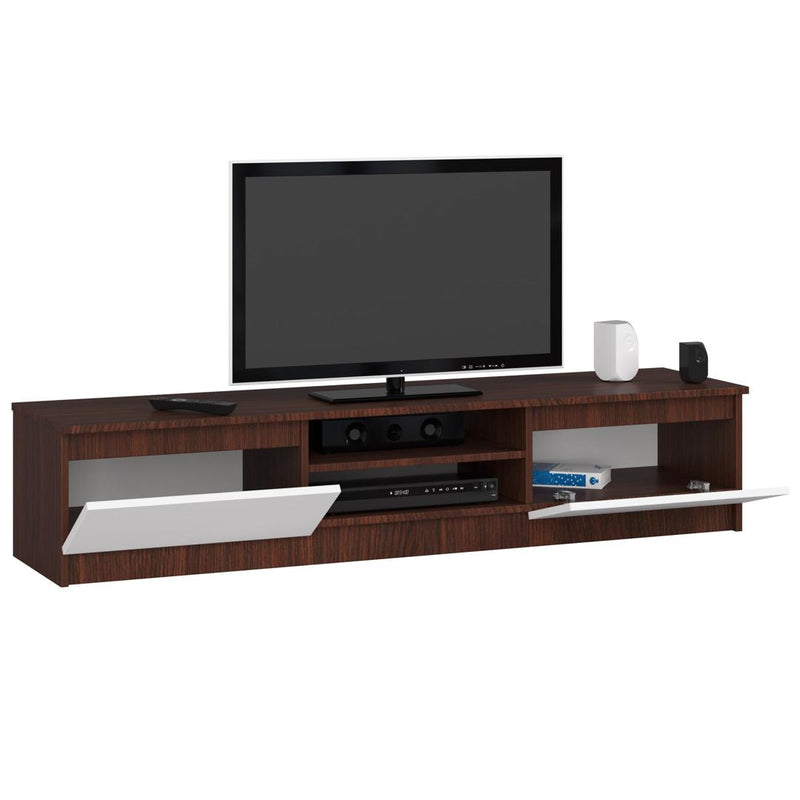 Comoda TV cu 2 usi 2 rafturi 160 x 33 x 40 cm wenge, alb