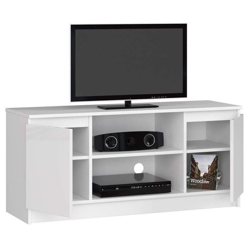 Comoda TV cu 2 usi si 2 rafturi 120 x 55 x 40 cm alb